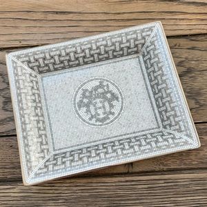 HERMES Porcelain Mosaique Au 24 Platine Change Tray